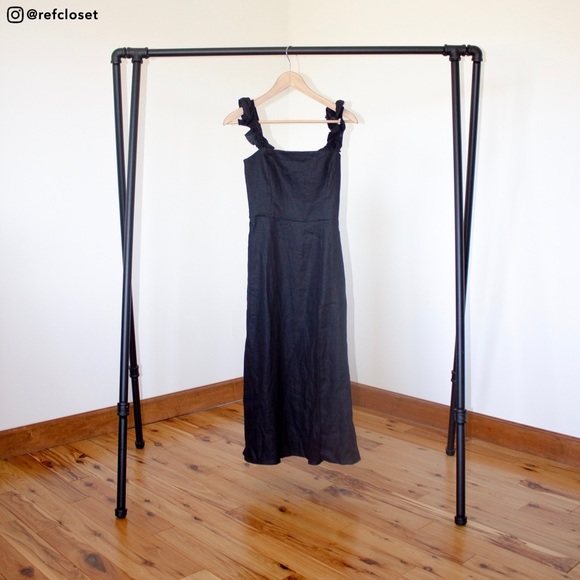 Reformation Spaulding Linen Dress (Black) - Picture 2 of 4